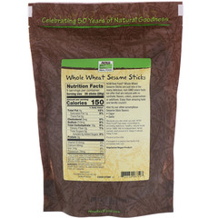 Now Foods, Real Food, палочки из цельной пшеницы и кунжута, 9 унций (255 г)