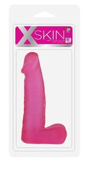 Розовый фаллоимитатор средних размеров XSKIN 6 PVC DONG - 15 см. - 