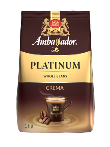 купить Кофе в зернах Ambassador Platinum Crema, 1 кг (Амбассадор)
