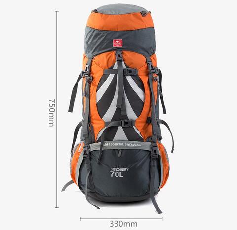 Картинка рюкзак туристический Naturehike discovery 70l Black/Gray - 5