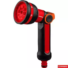 GRINDA N-8, с регулятором напора, 8 режимов, двухкомпонентный, поливочный пистолет (8-427188)