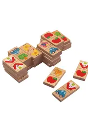 Деревянное домино для детей классическое 28 деталей