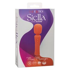 Оранжевый вибромассажер Stella Liquid Silicone Mini Massager - 14,5 см. - 