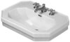 4387000301 Duravit 1930 Duravit 1930 Раковина с перел., и 3 отв. под смес., 70х50х Н: 20.5см, Цвет: Белый с покрытием WonderGliss
