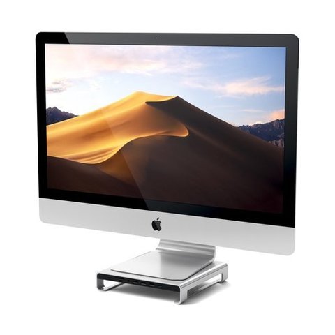 Подставка Satechi USB-C Aluminum iMac Stand USB-C хаб, серебристый