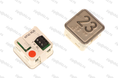 Кнопка (кнопочный модуль) MT42 RUS "23 Этаж", квадратная, красная подсветка, Брайль.