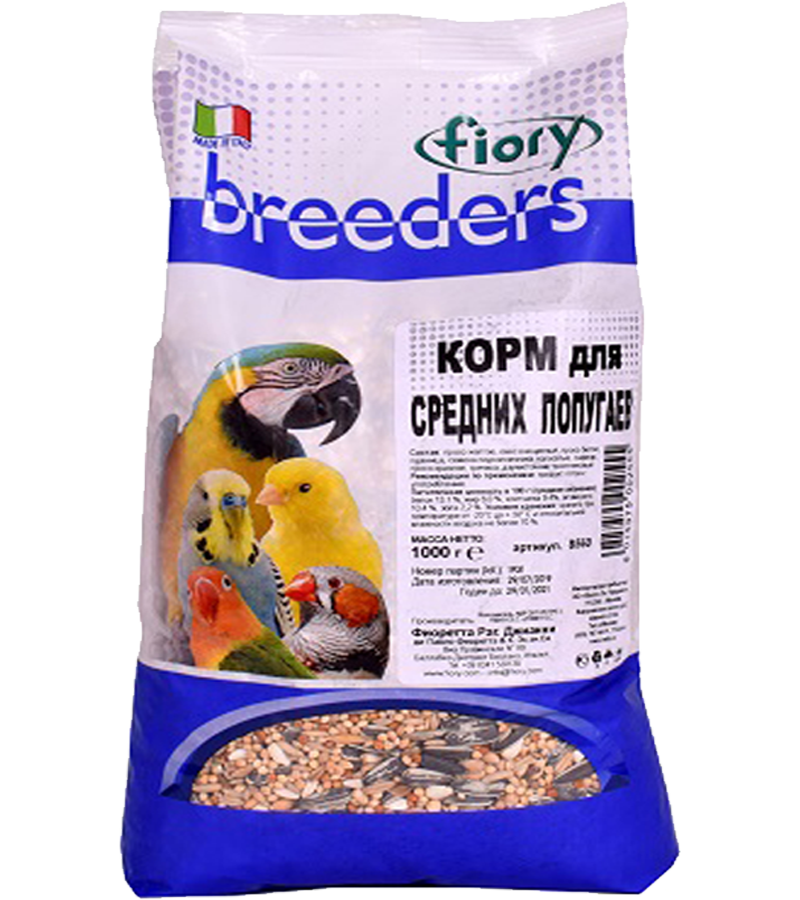 Фиори Breeders Средние попугаи 1кг.
