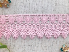 Кружево плетеное, ш. 8,5 см, розовый