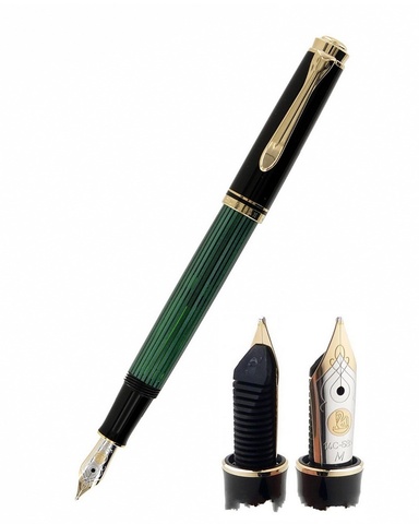 Ручка перьевая Pelikan Souverän® M300, Black & Green GT  (902296)