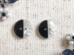 Пуговицы костюмные, d 1,7 см, черно-белые