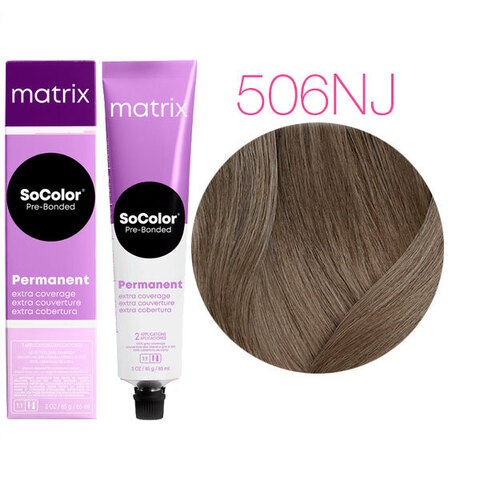 Matrix Socolor Pre-Bonded 506NJ (Темный блондин натуральный нефритовый) - Крем-краска для седых волос