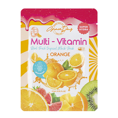 Тканевая маска с экстрактом апельсина GRACE DAY Multi-Vitamin Orange Fruit Mask Pack