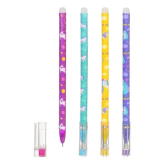 
          Ручка гелевая, пиши-стирай, Basir, синие чернила, серия "Единорог", 4 цвета корпуса, 12 шт