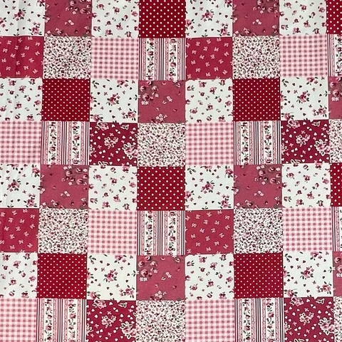 ПРЕДЗАКАЗ, ЛЕНИВЫЙ ПЭЧВОРК, КВАДРАТЫ, КРАСНЫЙ, 100% хлопок