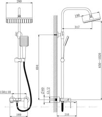 Стойка душевая со смесителем HAIBA HB24639 хром