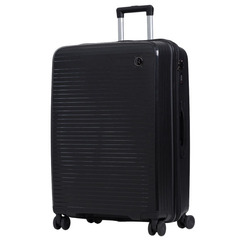 Чемодан полипропилен Черный ЛЮКС (L) 75х50х31 см без расширения/4кг/100 л