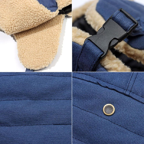 Картинка шапка-ушанка Skully Wear LFM 150_navy canvas - 4