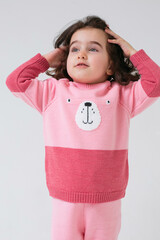 комплект  для девочки  К 856/ш/светло-розовый,темная герань