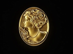 Силиконовый молд Камея Девушка № 20