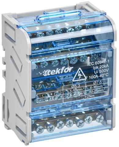 TEKFOR Шины на DIN-рейку (кросс-модуль) ШНК 4х7 3L+PEN IEK