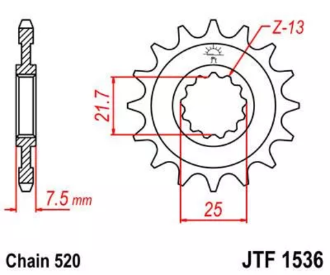 Звезда ведущая JTF1536 15RB