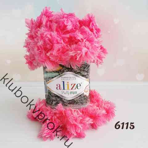 ALIZE PUFFY FUR 6115, Яркий розовый