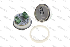 Кнопка (кнопочный модуль) BBP-R331-CMPLT-S-W "8 этаж", круглая, статическая белая подсветка, Брайль.