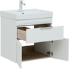 Aquanet 312425 Тумба с раковиной Ирис new 60 подвесная 2 ящ. цв. белый глянец (312425)