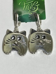 Котейка (серьги из серебра)