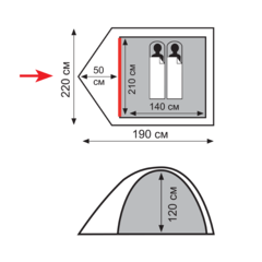 Туристическая палатка Totem Tepee 2 (V2)
