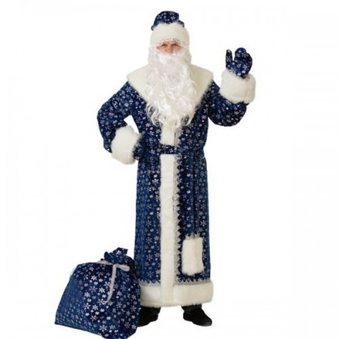 Дед Мороз плюш синий