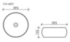 Умывальник чаша накладная круглая  Element 395*395*155мм Ceramica Nova CN6001