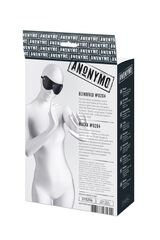 Черная кожаная маска Anonymo с мягким подкладом - 