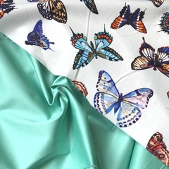 Ткань хлопок сатин с эластаном мятный 2099