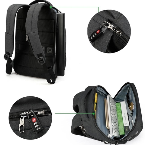 Картинка рюкзак для ноутбука Tigernu T-B3516 темно-серый - 4