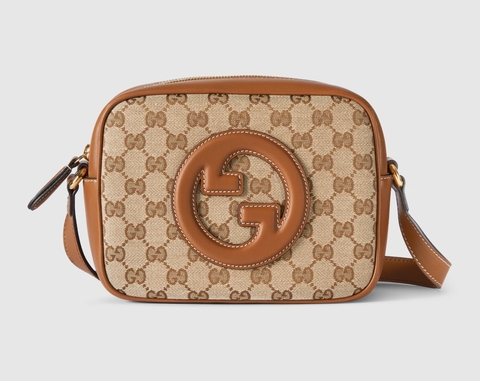 Мини-сумка через плечо Gucci Blondie, коричневый