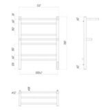 Полотенцесушитель электрический Lemark Pramen LM33707Z П7 500x700, диммер справа, хром