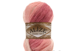 Пряжа ALIZE "Angora Gold Batik" 5652 бежевый/розовый