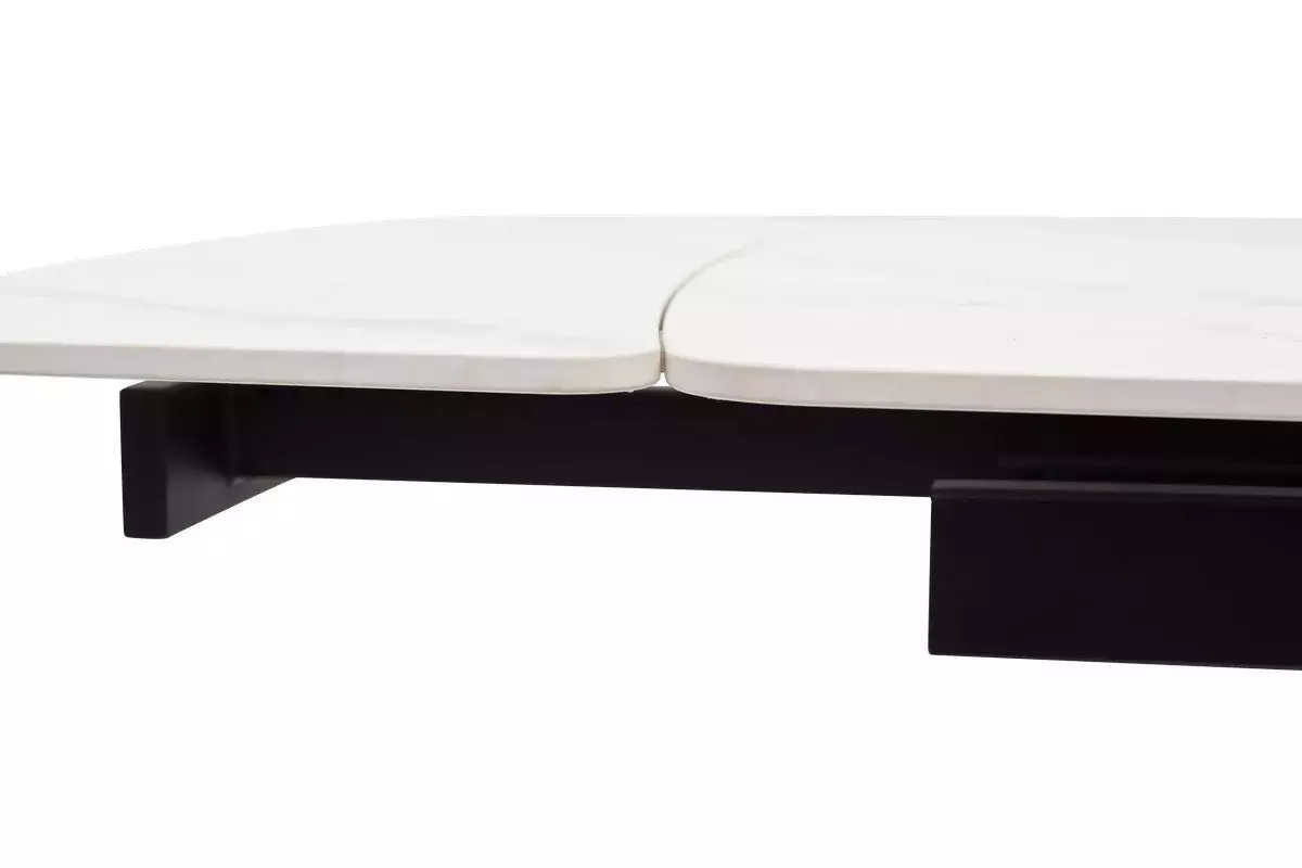 Стол RIVOLI 140 MATT WHITE MARBLE SOLID CERAMIC / BLACK, DISAUR