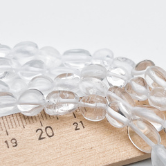 Горный хрусталь фриформ, размер около 7-9 мм, цена за нить 38 см