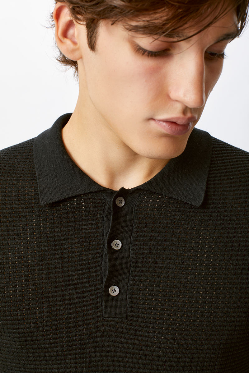 Черная футболка-поло Laine