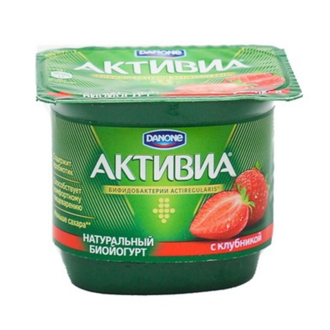 Йогурт АКТИВИЯ Клубника 2,9% 120 г Danone РОССИЯ