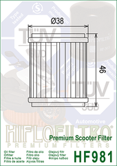 Фильтр масляный Hiflo Filtro HF981