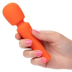 Оранжевый вибромассажер Stella Liquid Silicone Mini Massager - 14,5 см. - 