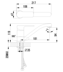 Смеситель для кухни с поворотным изливом LEMARK plus GRACE – LM1504C