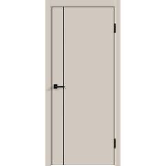 Купить Межкомнатная дверь ПЭТ Альтекс-2 светлый мокко кромка Al чёрная