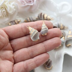 Подвеска Ракушка с позолотой 18-28 на 9-14 мм, РК042