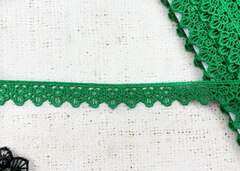 Кружево плетеное, ш. 1,8 см, зелёный