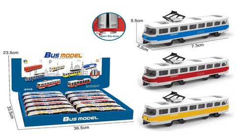 Машина Пластик Трамвай в уп 12шт. Цена за шт.
