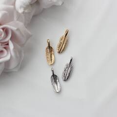 Подвеска с Перо, 18*5 мм, родий, П575